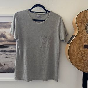 Gray and white striped t shirt with pocket - SATURDAYS NYC